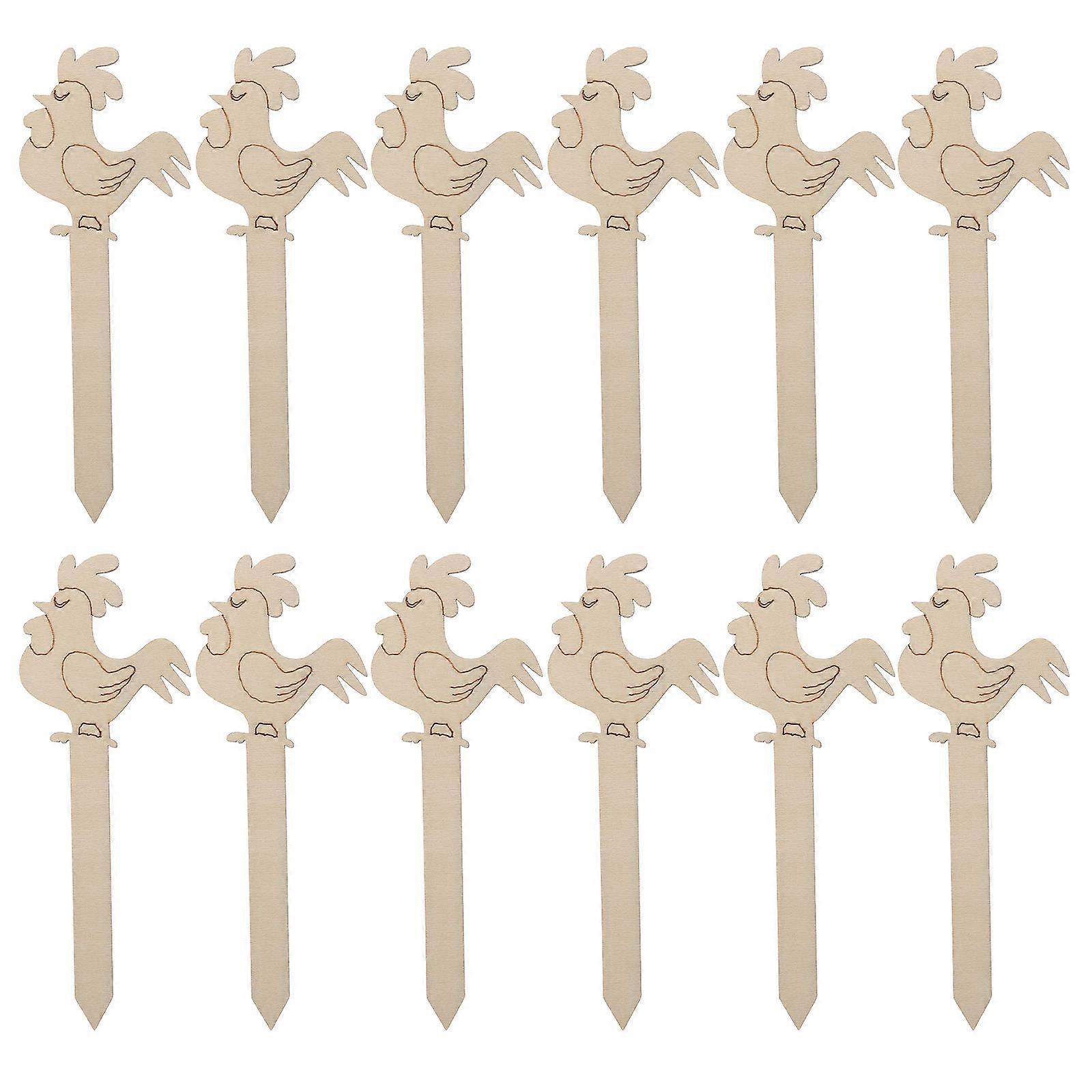 Easter Rooster Wood Bookmarks for DIY Decoration 20Pcs Pack