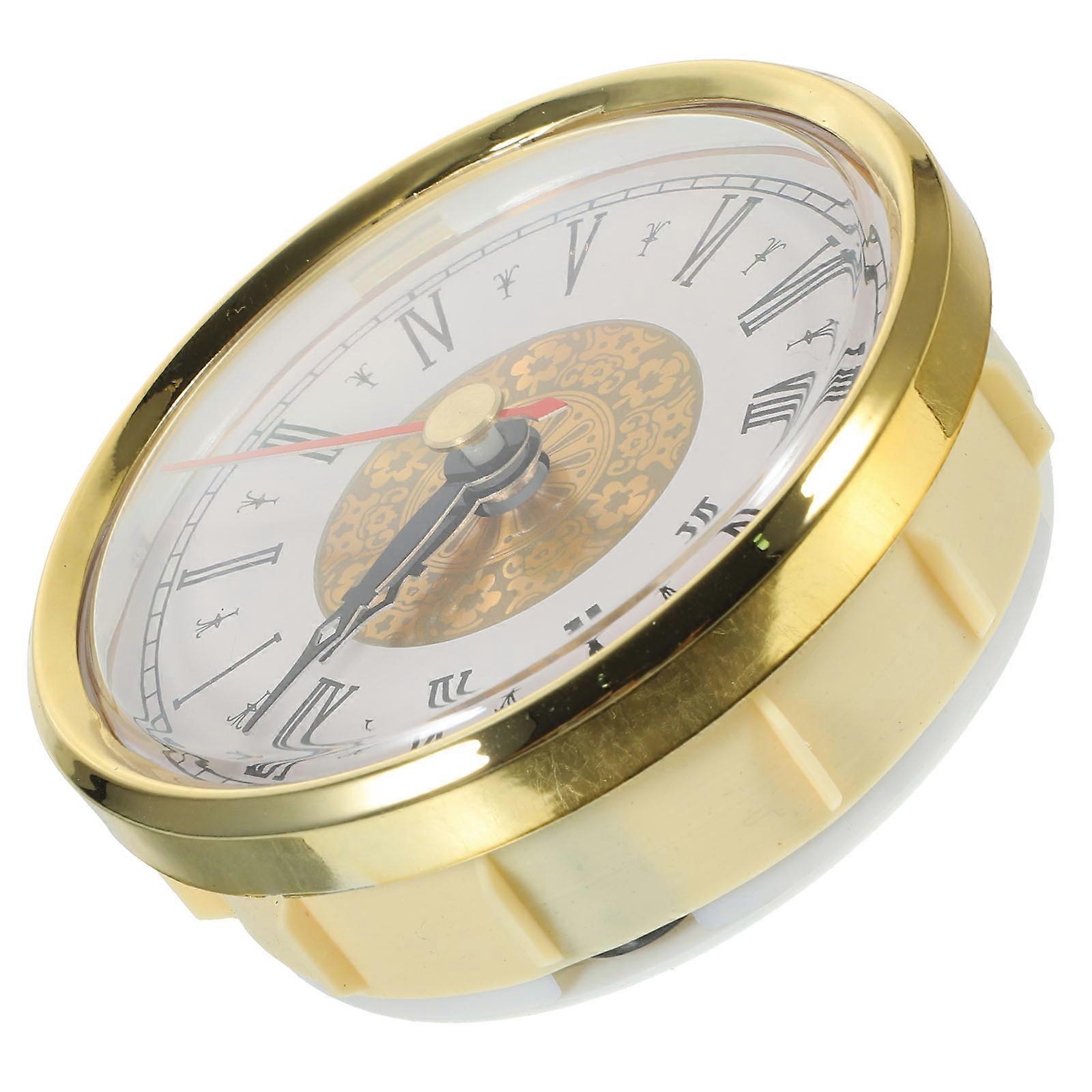 Metal Clock Insert Round Clock Head Roman Number for Decoration 2Pcs