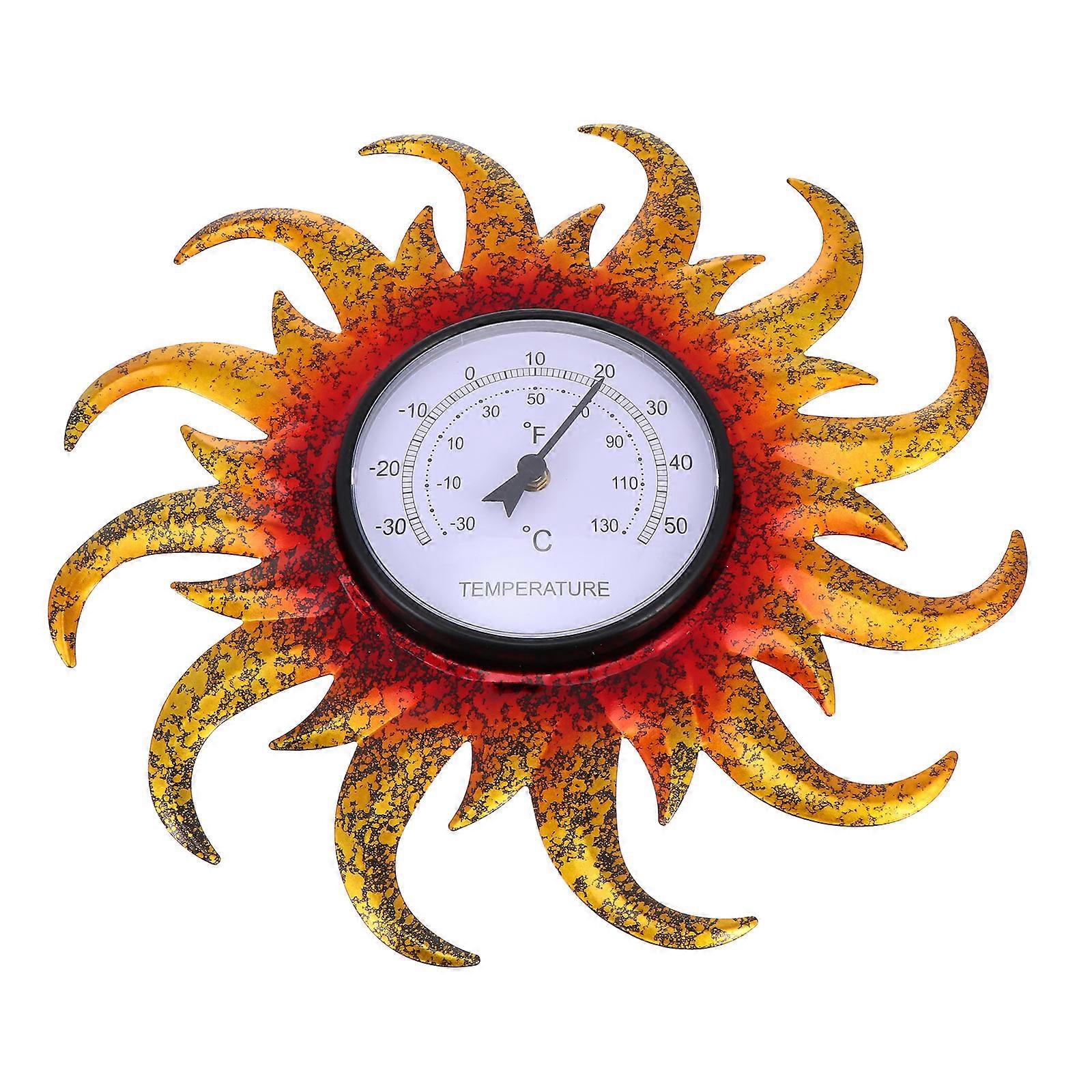 Creative Temperature Gauge For Garden And Patio With Easy To Read Black Numbers 2Pcs