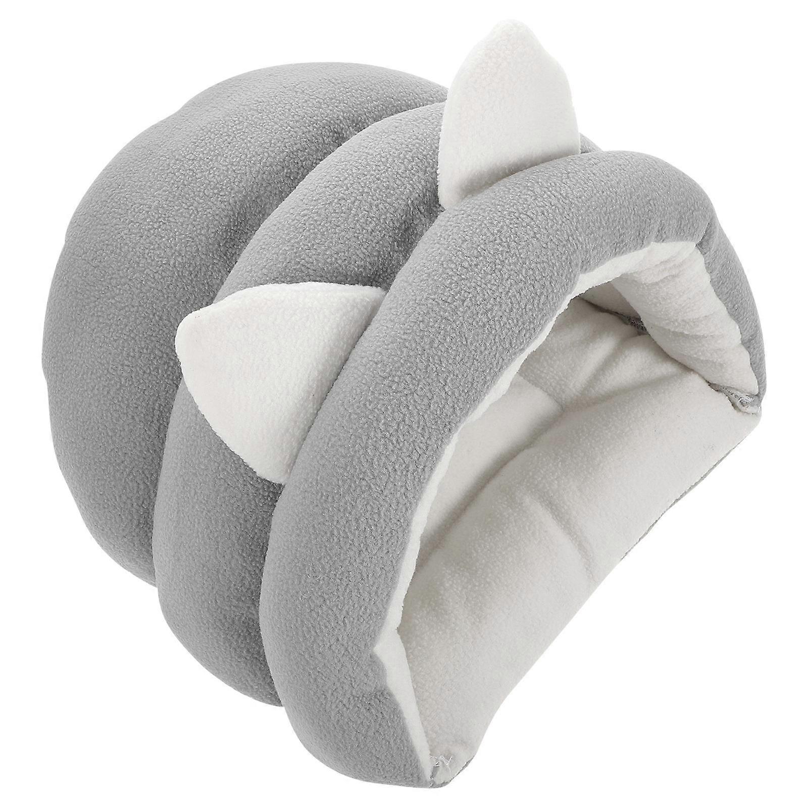 Calming Cat Nest For Indoor Use Warm Grey 11.8X10.6X9.1 Inch Sleeping Environment 1Pack