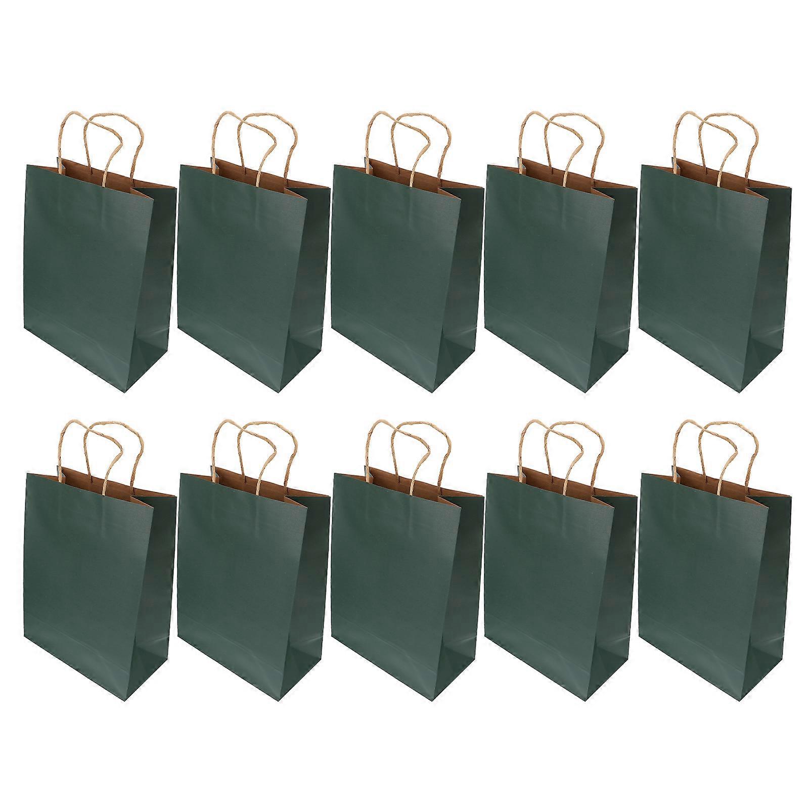 Kraft Paper Bag Handle Bakery Paper Bag for Storage 10Pcs
