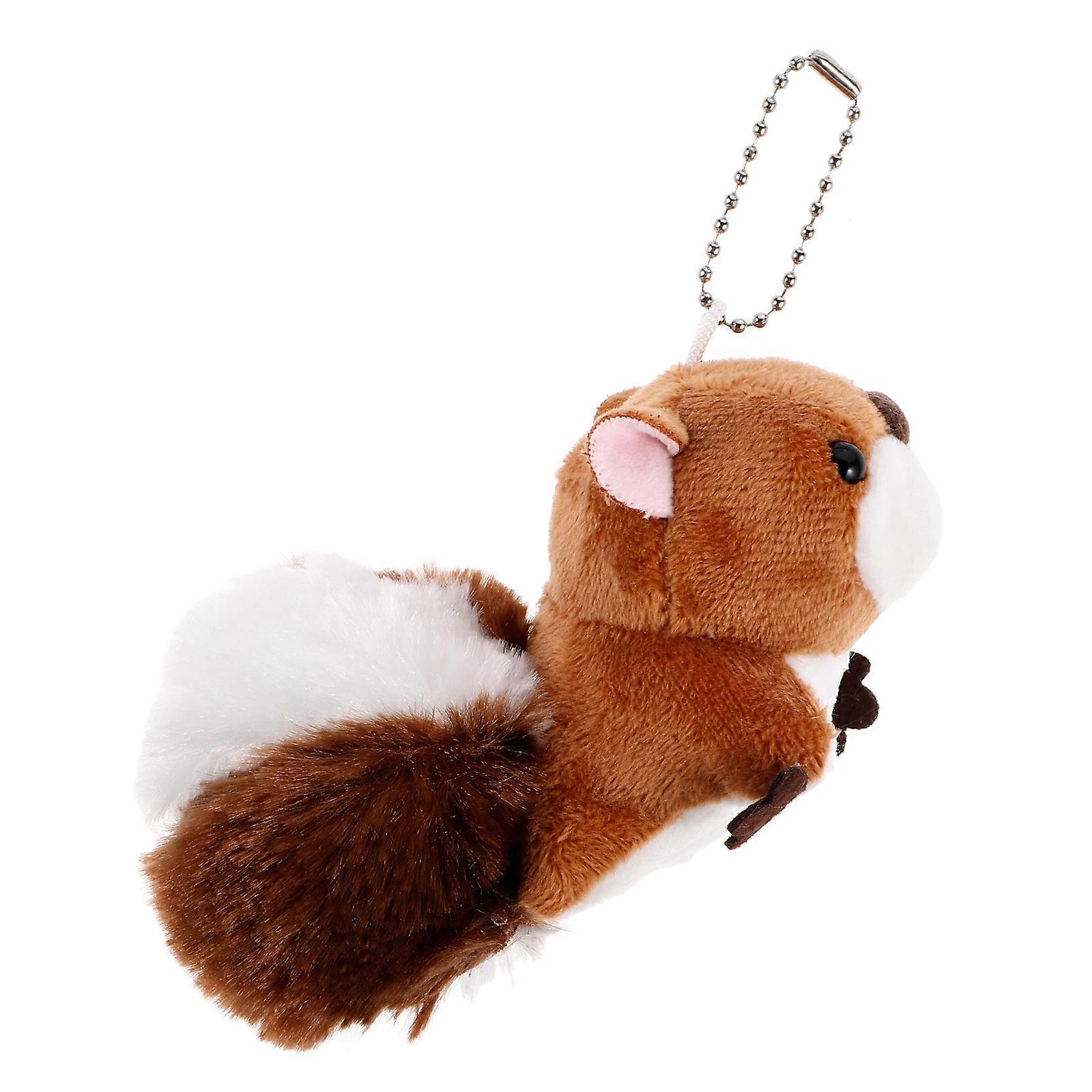 Chocolate Squirrel Key Ring For Birthday Holiday Occasions 5Pcs Plush Stuffed Keychain