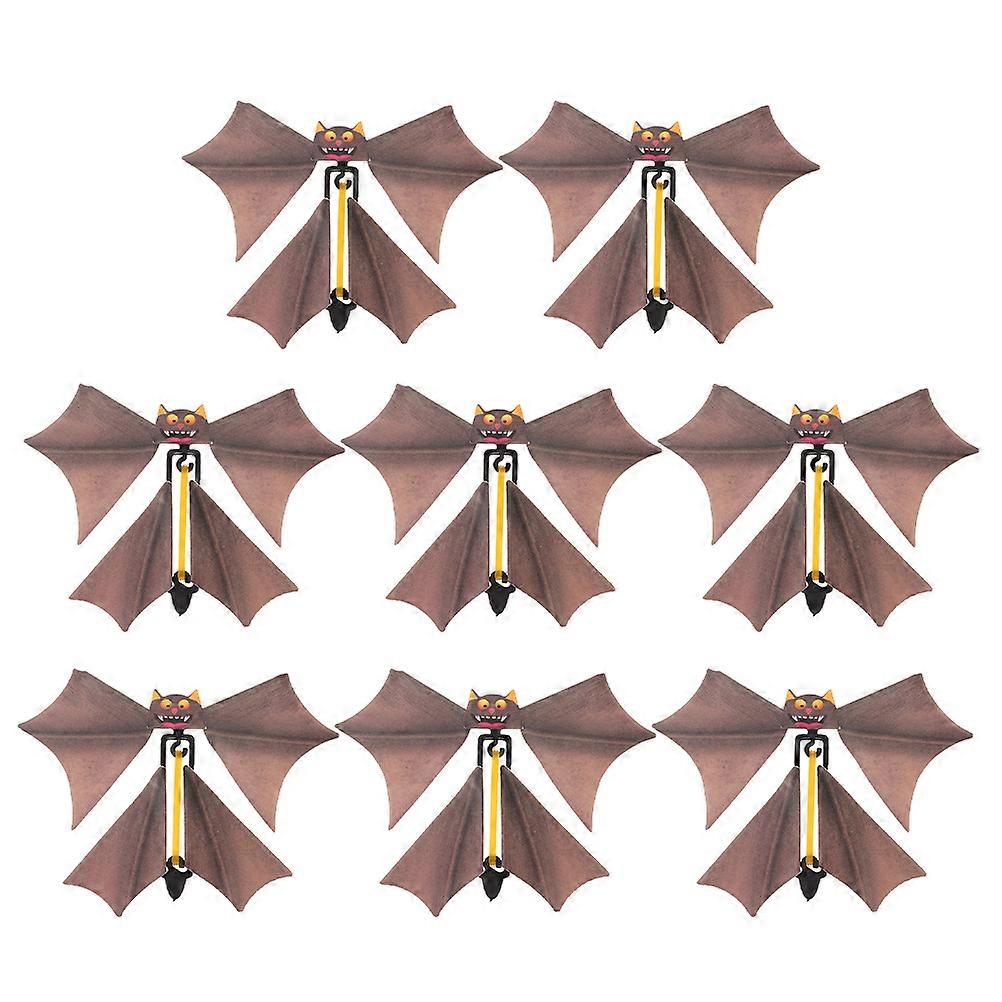 Halloween Flying Bat Wind Up Toy 24Pcs Plastic Light Brown Prank Props