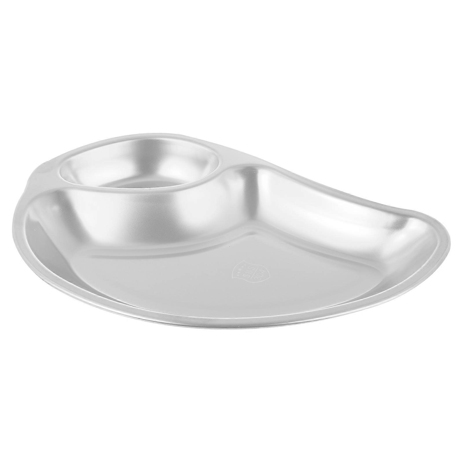 Dessert Plate Double Compartment Plate for Storage Silver Kitchen Use