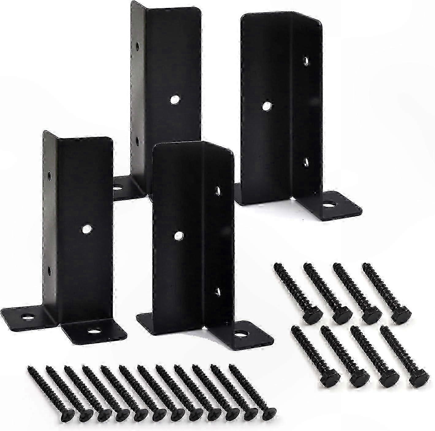 Heavy Duty 4-Pack Post Anchor Brackets for 4x4 Wood Fence and Deck Support