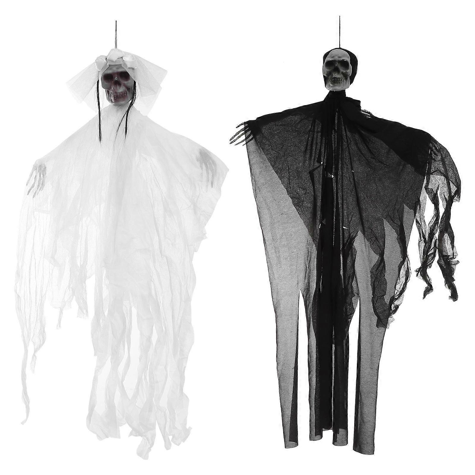 Skeleton Model Halloween Decor for Party Scenes 2Pcs Skeleton Pendants