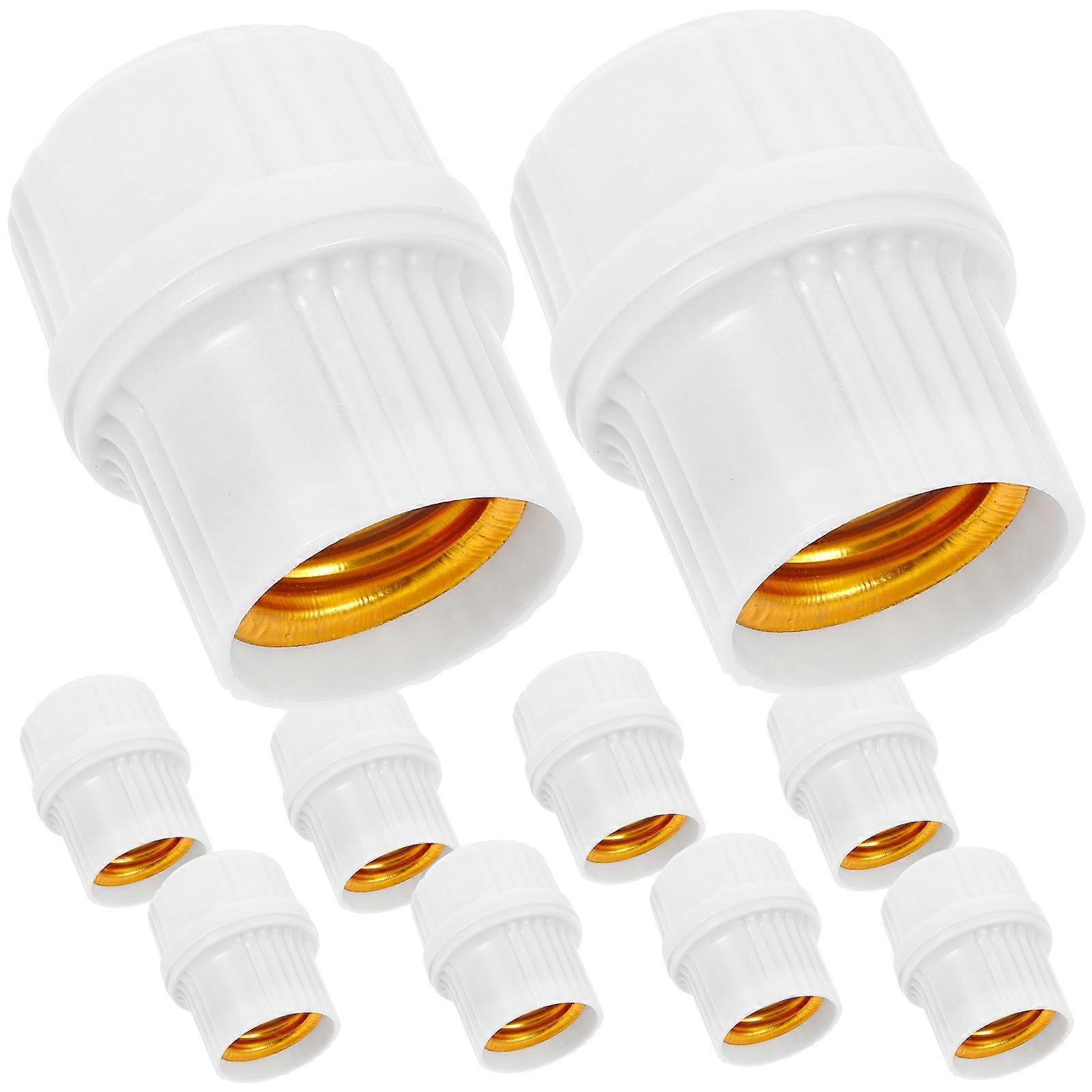 E27 Hanging Light Socket Lamp Base for Bulb 10Pcs White Durable Material