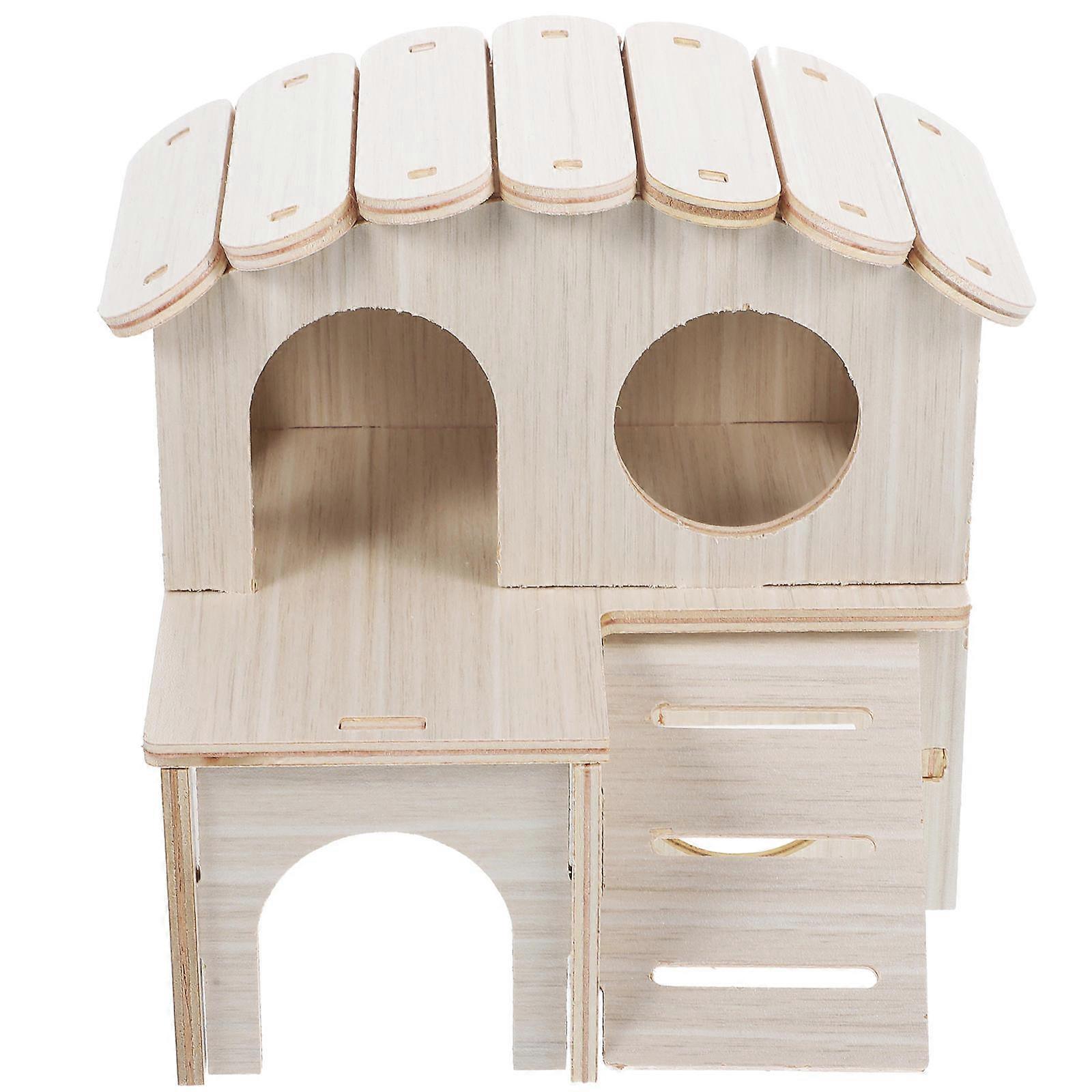 Khaki Hamster Hideout Wooden Bite-Resistant House for Hamster