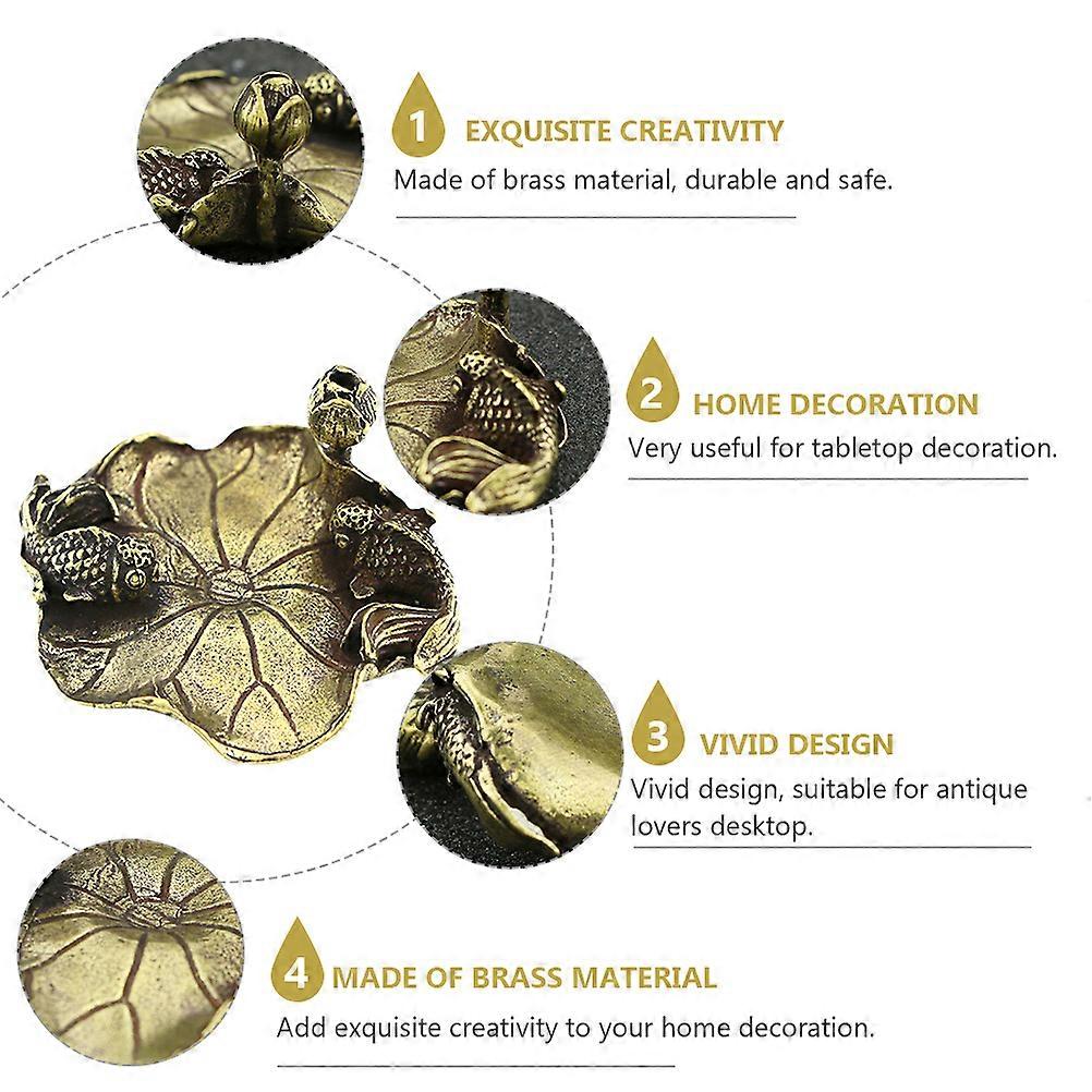 Desk Decor Brass Handiwork Figurines Fish-Shaped Elegant Style 1Pcs