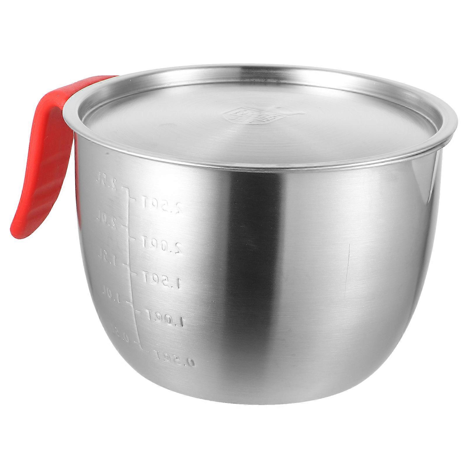 Multi-Functional Stainless Steel Mixing Bowl With Lid Perfect For Holding Soup And Noodles For Indoor Use 1 Set