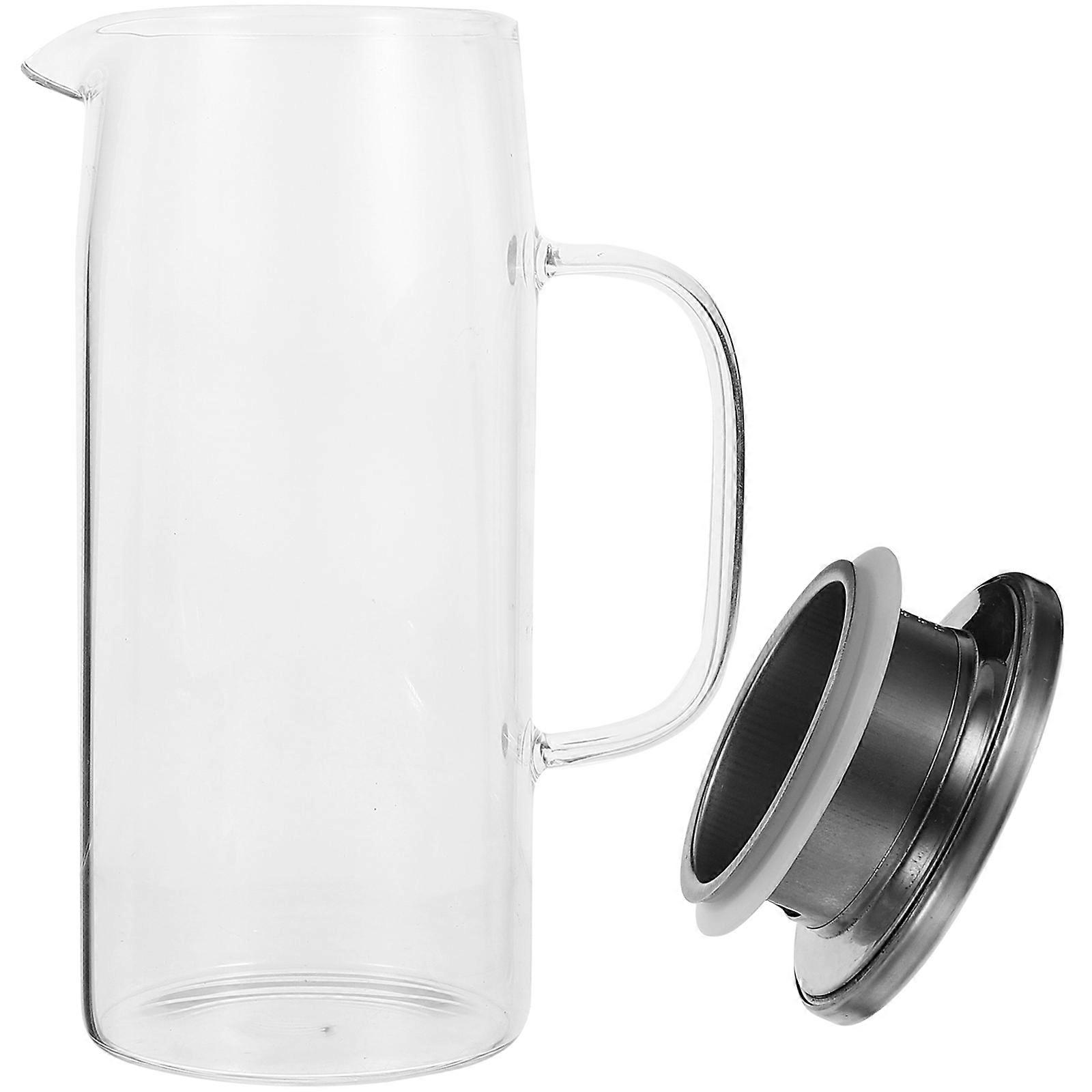 Borosilicate Glass Kettle Suitable for Water Hot Tea Juice Other Beverages Entertaining Guests Cylindrical Shape Classic Design 1Pack