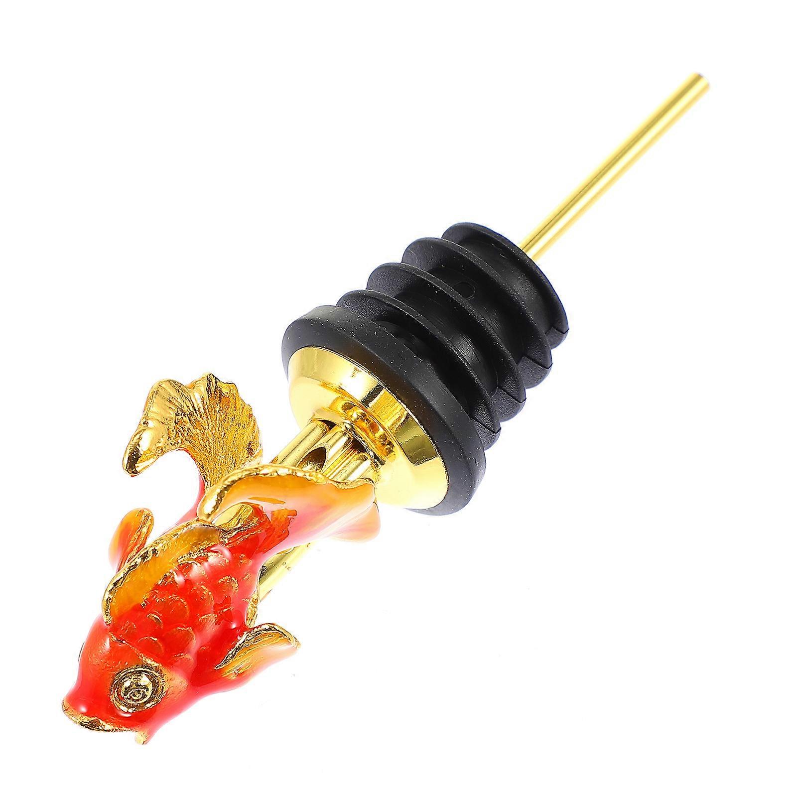 Home Use Goldfish Head Wine Pourer Zinc Alloy Material Included