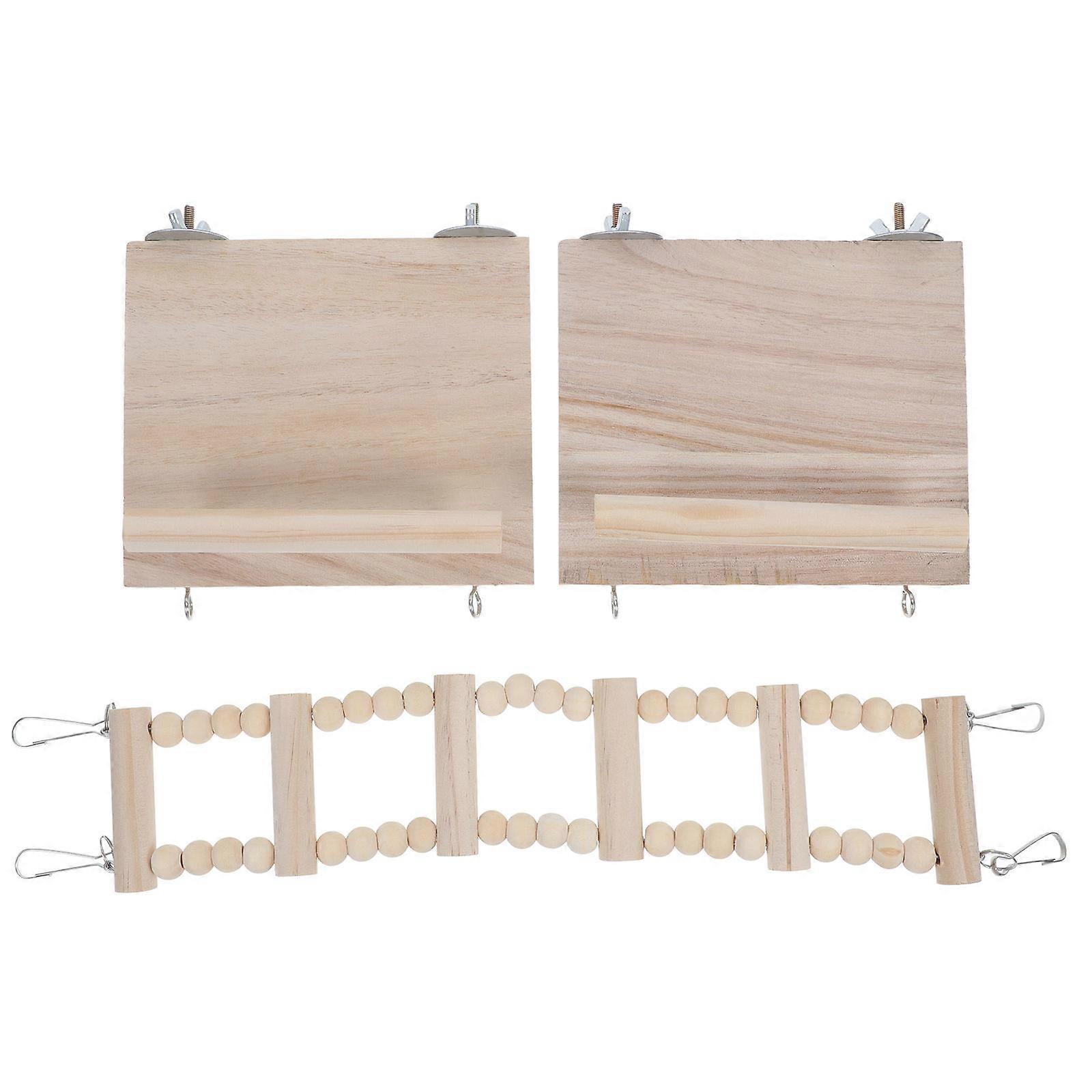 Bird Perch Wooden Platform for Supporting Use Parrot Stand 5Sets