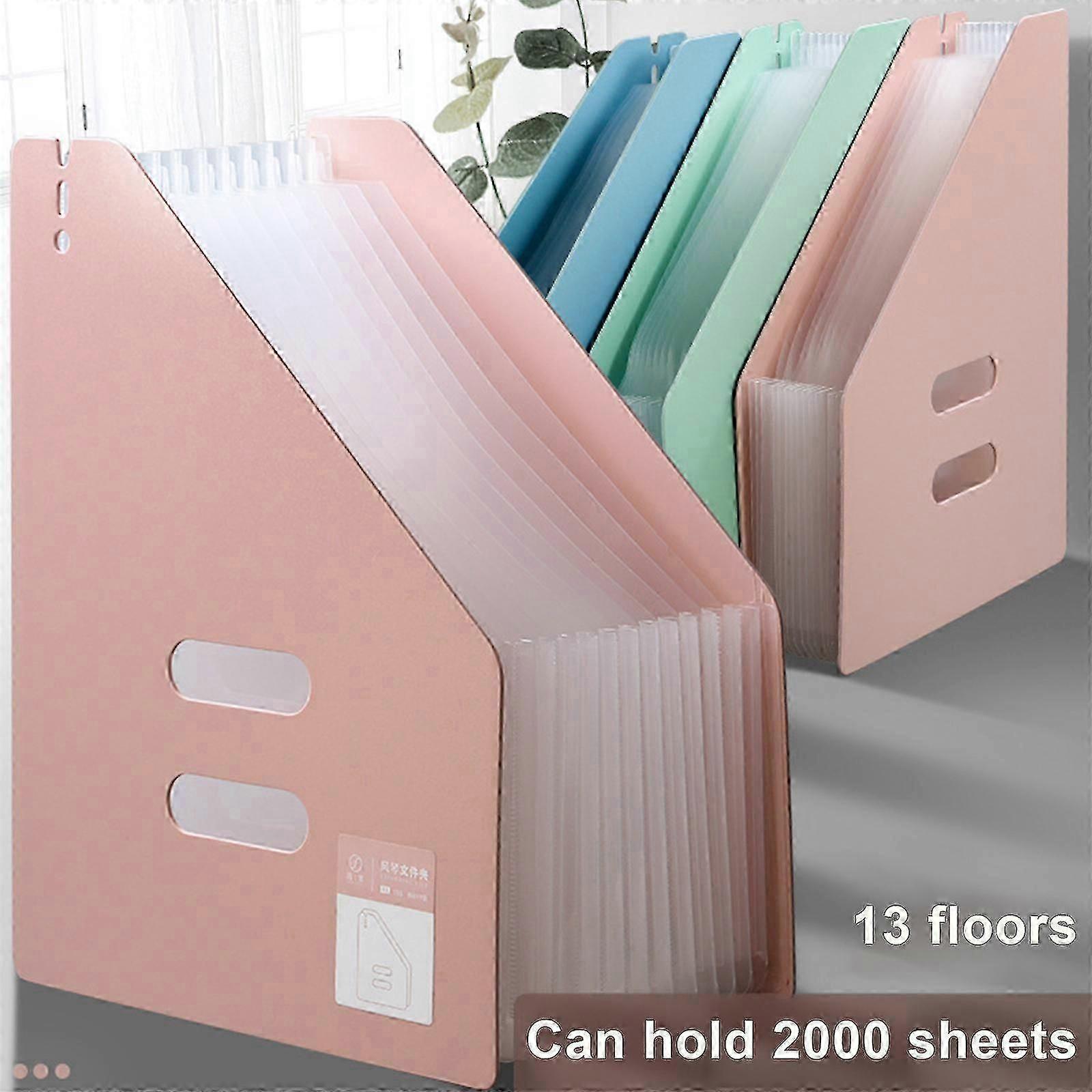 High-quality Colorful A4 Concertina File Accordion Folder Organiser Wallet Pockets--Light pink