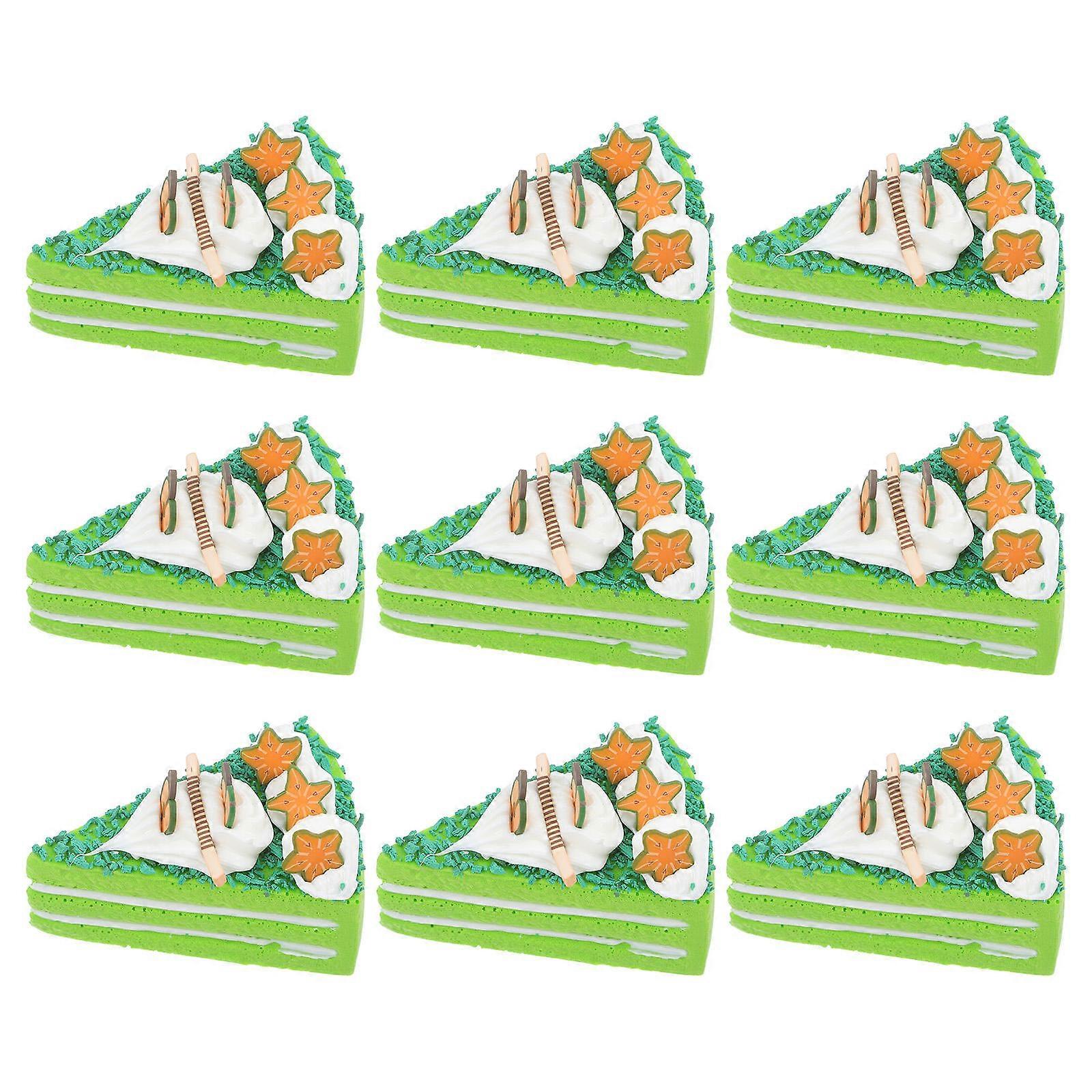 Faux Cake Decorations Simulation Cake Slice Prop Imaginative Play Travel 9Pcs