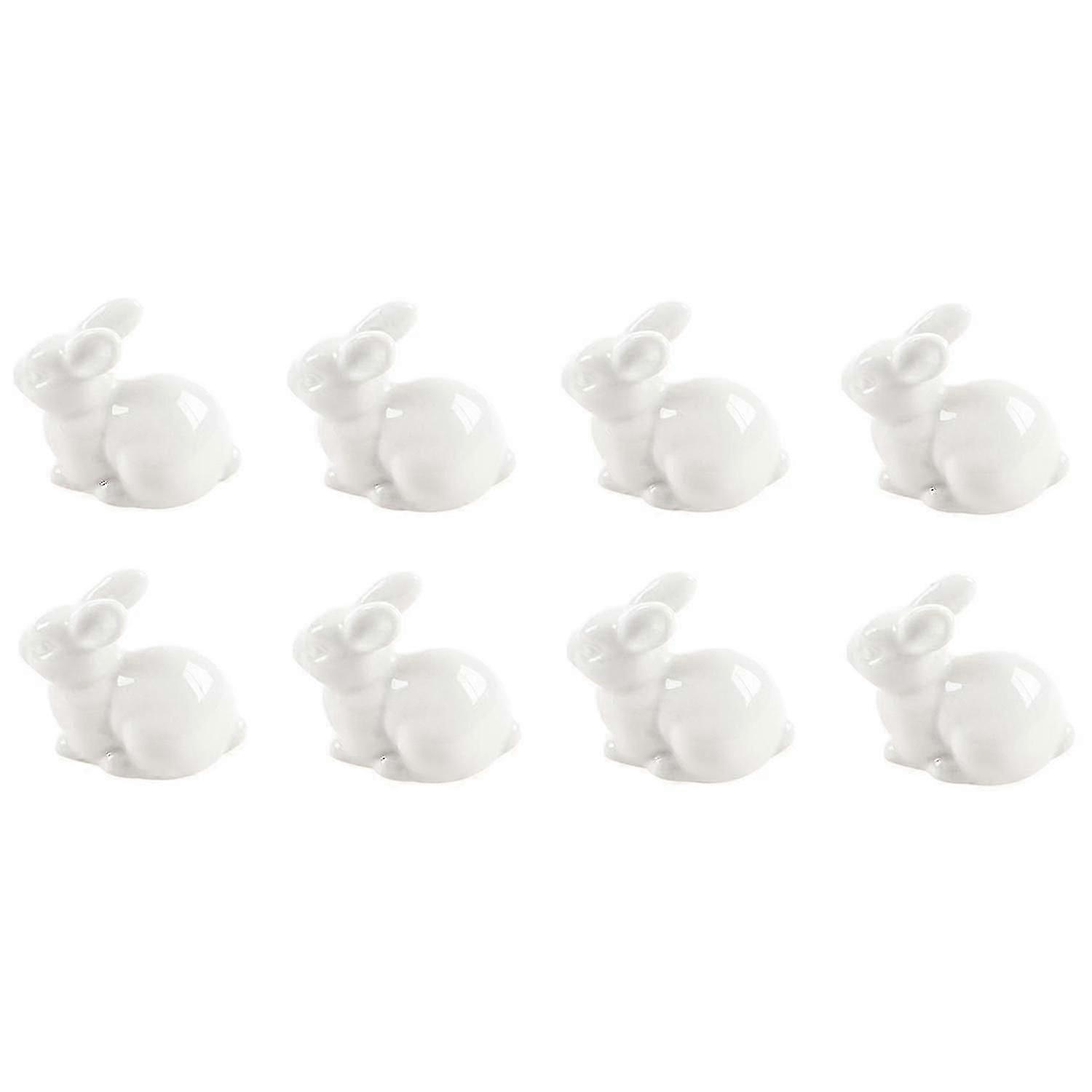 Cute Mini White Ceramic Rabbit Home Decoration Ornaments Medium