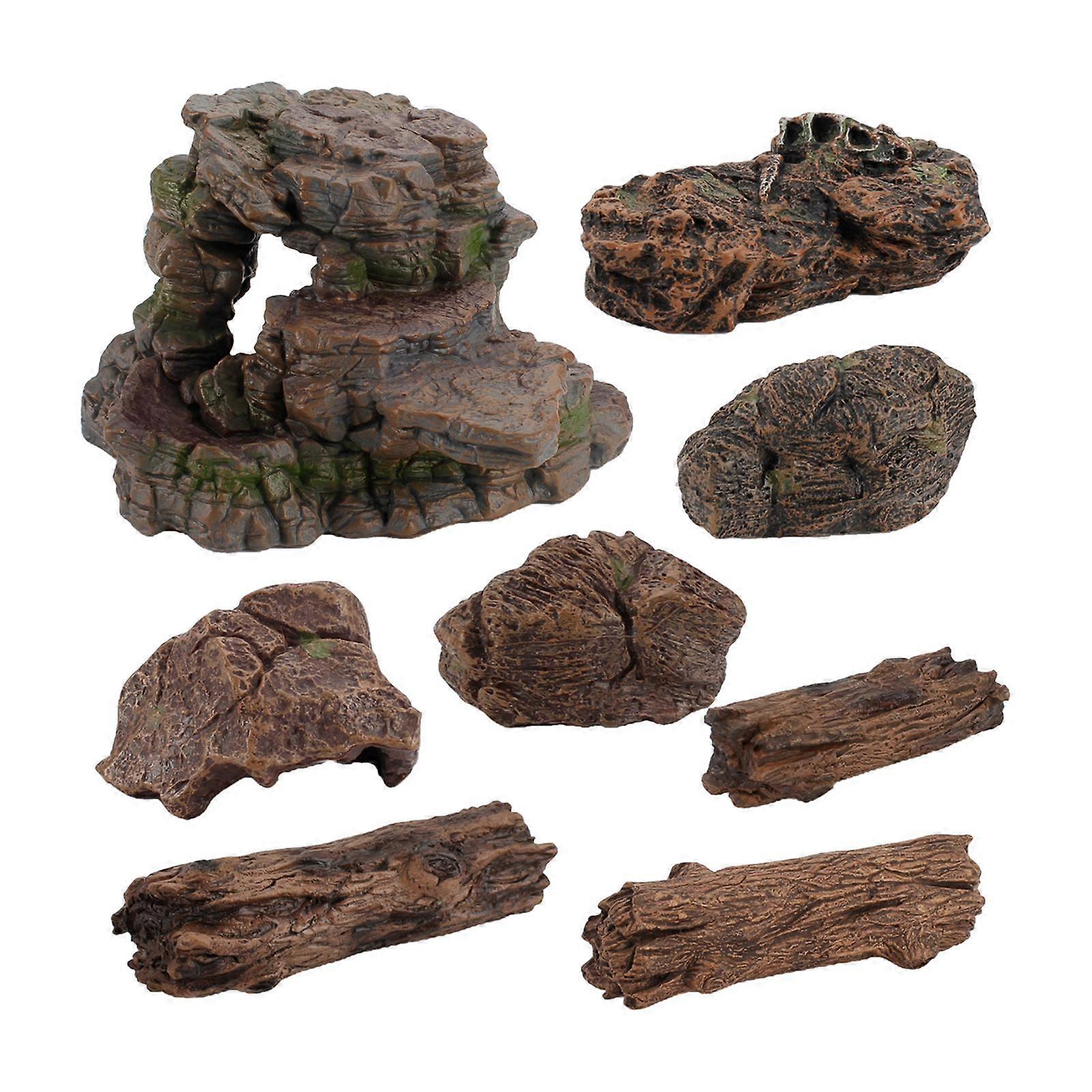 Plastic Stone Tree Trunks Fake Rock Model Diorama Dinosaur Accessories