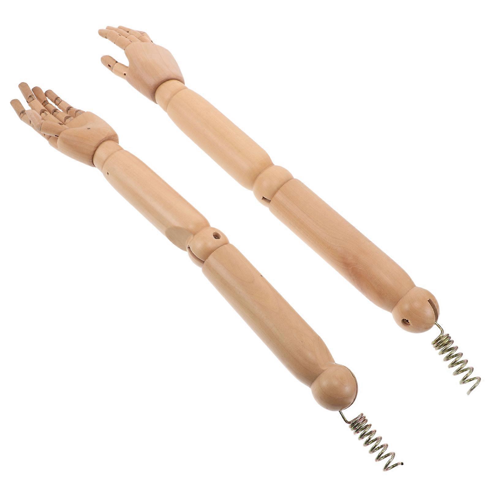 Flexible Wooden Arm Model Poseable Mannequin Hand Replacement 1Pair