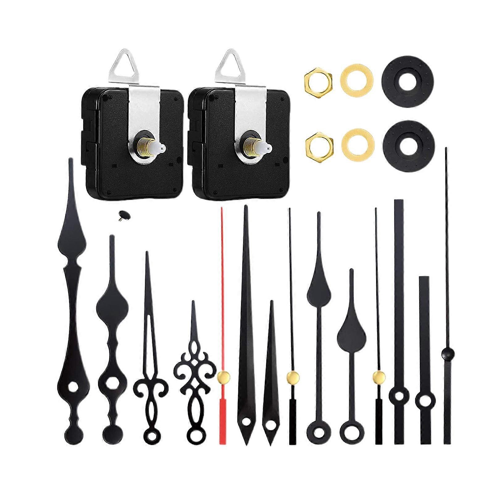 2PC Quartz Clock Mechanism Kit Wall Clock Mechanisms Powered Replacement Clock Parts