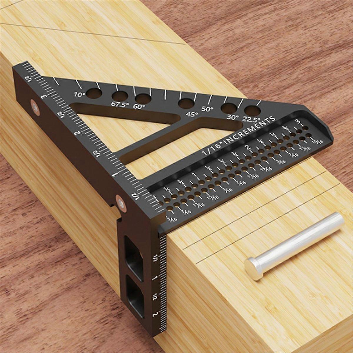 Triangle Hole Ruler High Precision Woodworking Angle Ruler-Metric