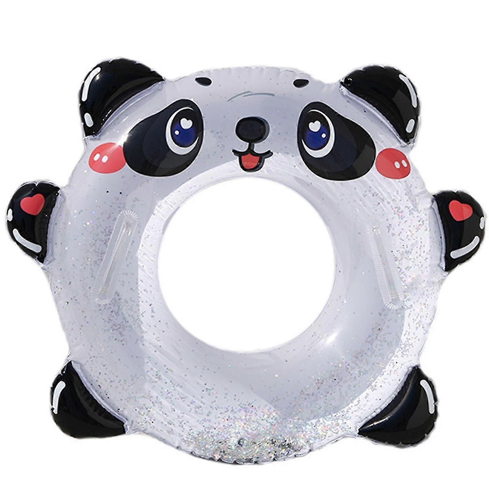 Inflatable Swimming Ring With Handle Thickened Sequin Panda Underarm Swim Ring