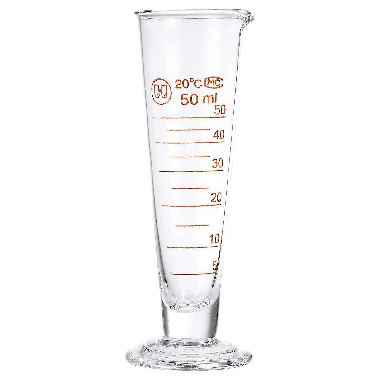 1 Pc 50ml Measuring Cup Glass Round Base Laboratory Chemistry Experience Device