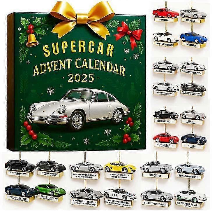 suitable for 2025 Supercar Advent Calendar Blind Box Christmas Tree Decoration-jc