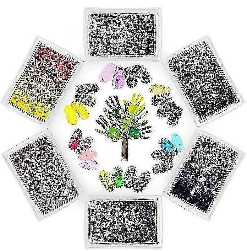 24-Color Ink Pad Set - Nontoxic, Washable Fingerprint Ink Pad