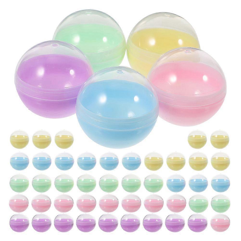 50pcs Semi-transparent Capsules For Diy Toys Candy Vending Machine Empty Capsules Refillable Plastic Capsules Balls Rounded Empty Capsules Toys