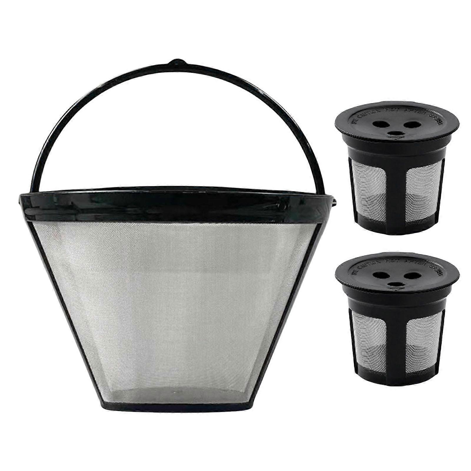 Efficient Coffee Filter Replacement for Coffee Maker Stainless Steel Cone Shape Mesh Basket Strainer Accessories  Silver