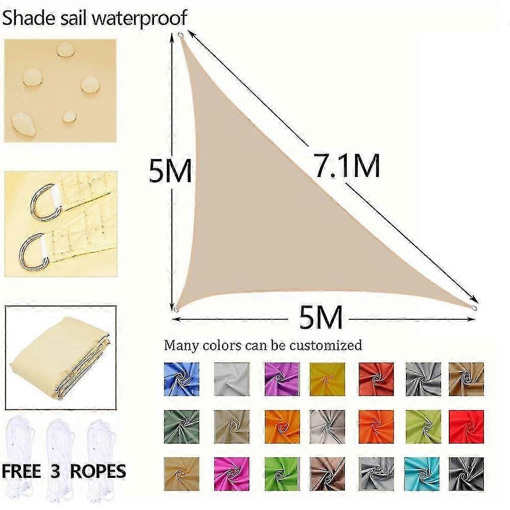 Triangular Waterproof Shade Sail for Garden, Patio, and Pool