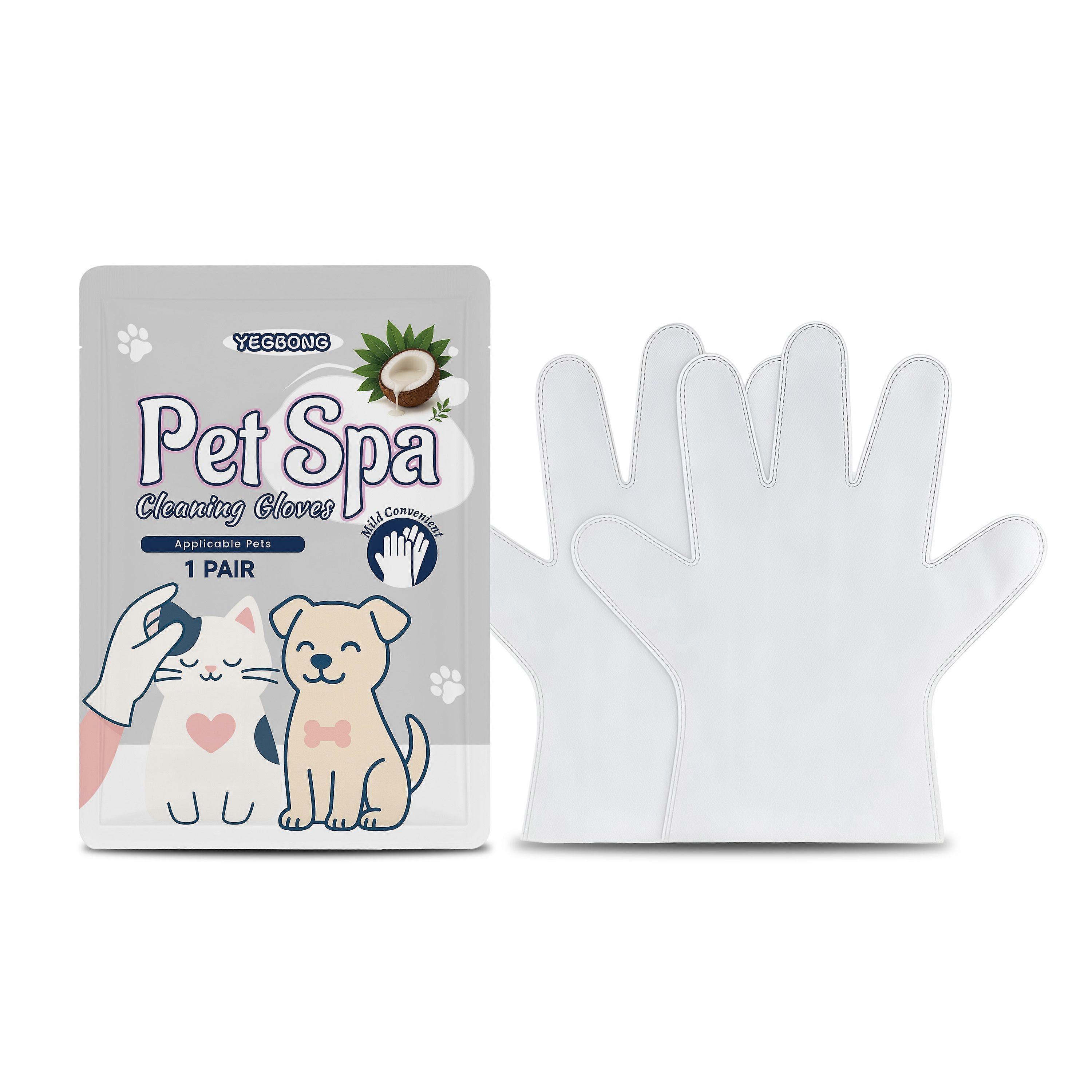 Yegbong Pet Cleaning Gloves, Suitable For Cats And Dogs, With A Gentle Formula, Are Convenient For One-Time Cleaning And Grooming