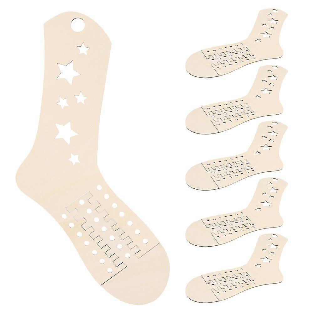 6pcs Adjustable Wooden Sock Blockers Knit Sock Form Stretchers for Knitting Crochet Stocking Display Molds DIY Sock Blockers