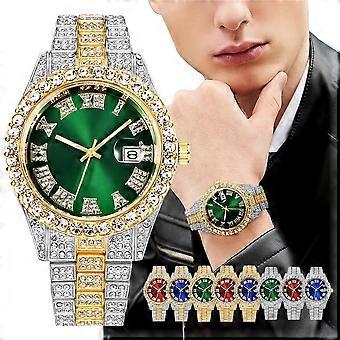 Montres Jacenvly 2024 - Nouveautés pour femmes et hommes - Montres tendance en acier inoxydable, style décontracté, avec cristaux - Idée cadeau multicolore