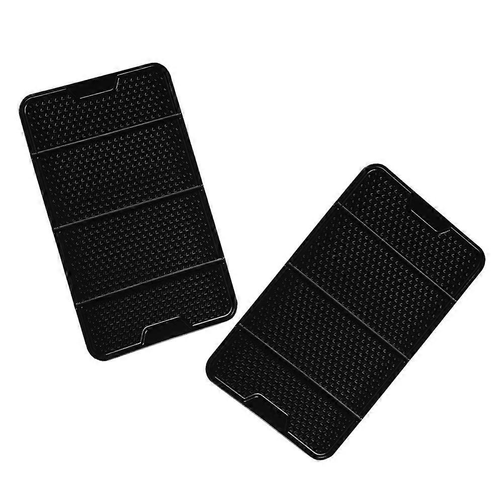 2Pcs Mobile Phone Holder Cell Pads for Car Use PU Anti Slip Black Dashboard Mats