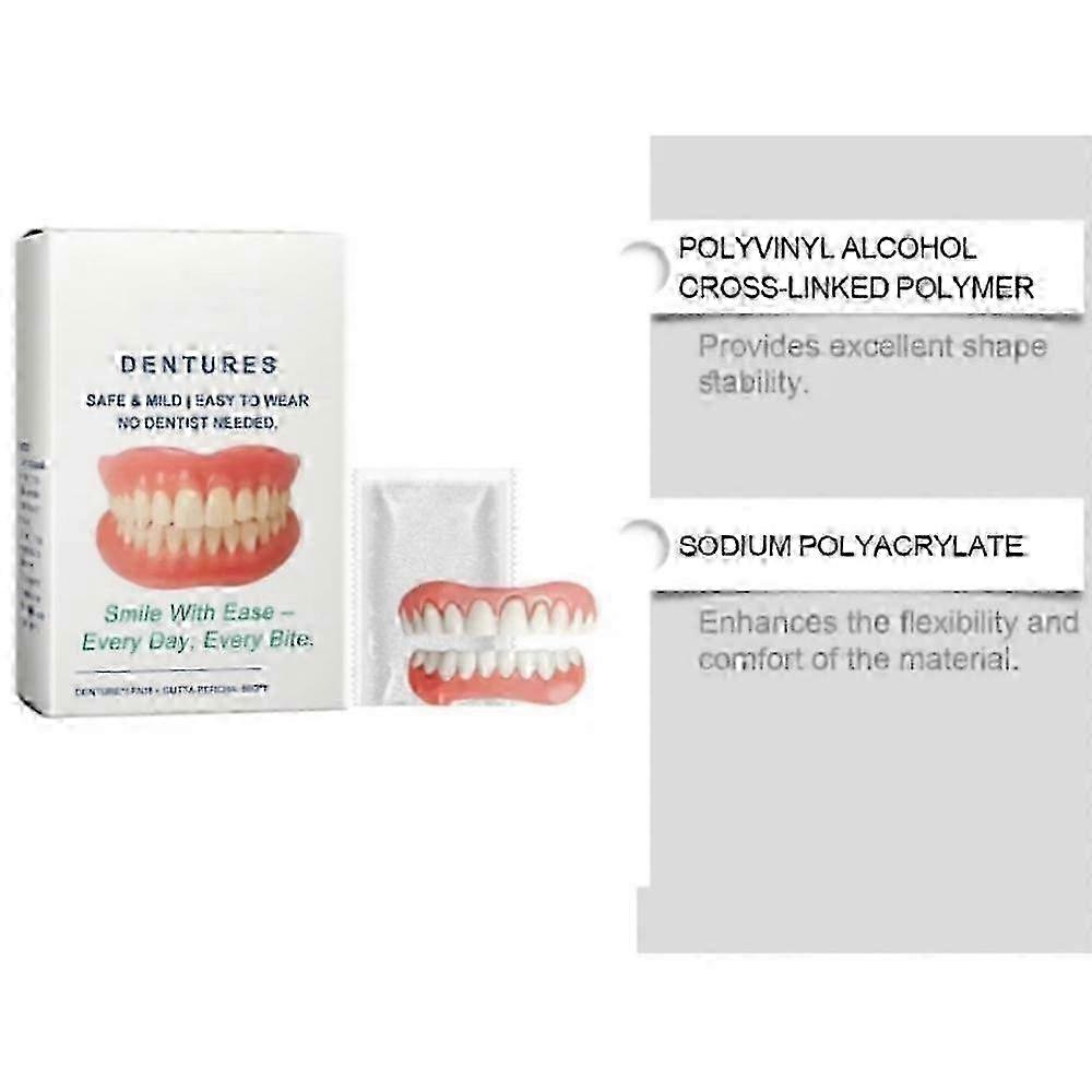 Orthodontic Denture Set Comfortable Upper Lower Veneers Fake Teeth Easy Use Temporary Simulation Dentures Braces