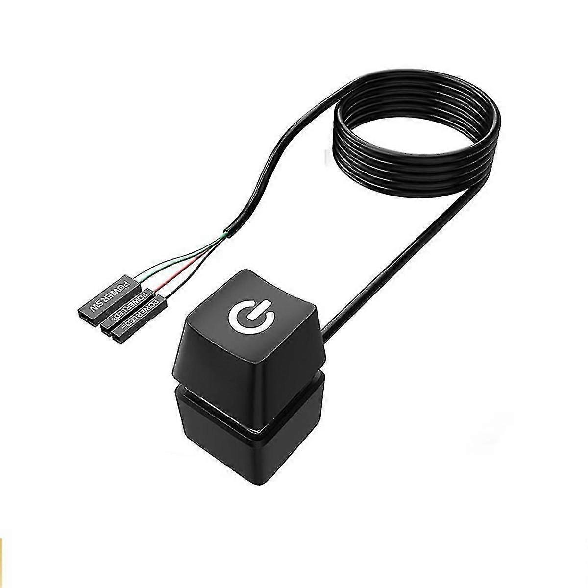 Led Light Computer Desktop Switch Pc Motherboard External Start Power Button Extension Cable For Ho
