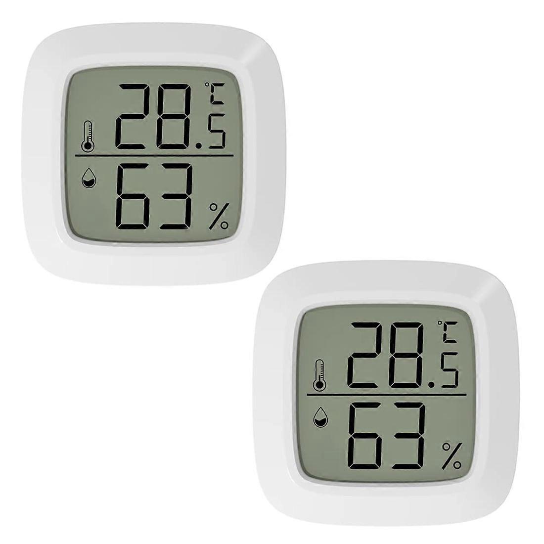 2 Pcs Mini Indoor Digital Hygrometer Thermometer with LCD Display and Thermometer for Home,Office,Fridge,Center Wheel(℃)