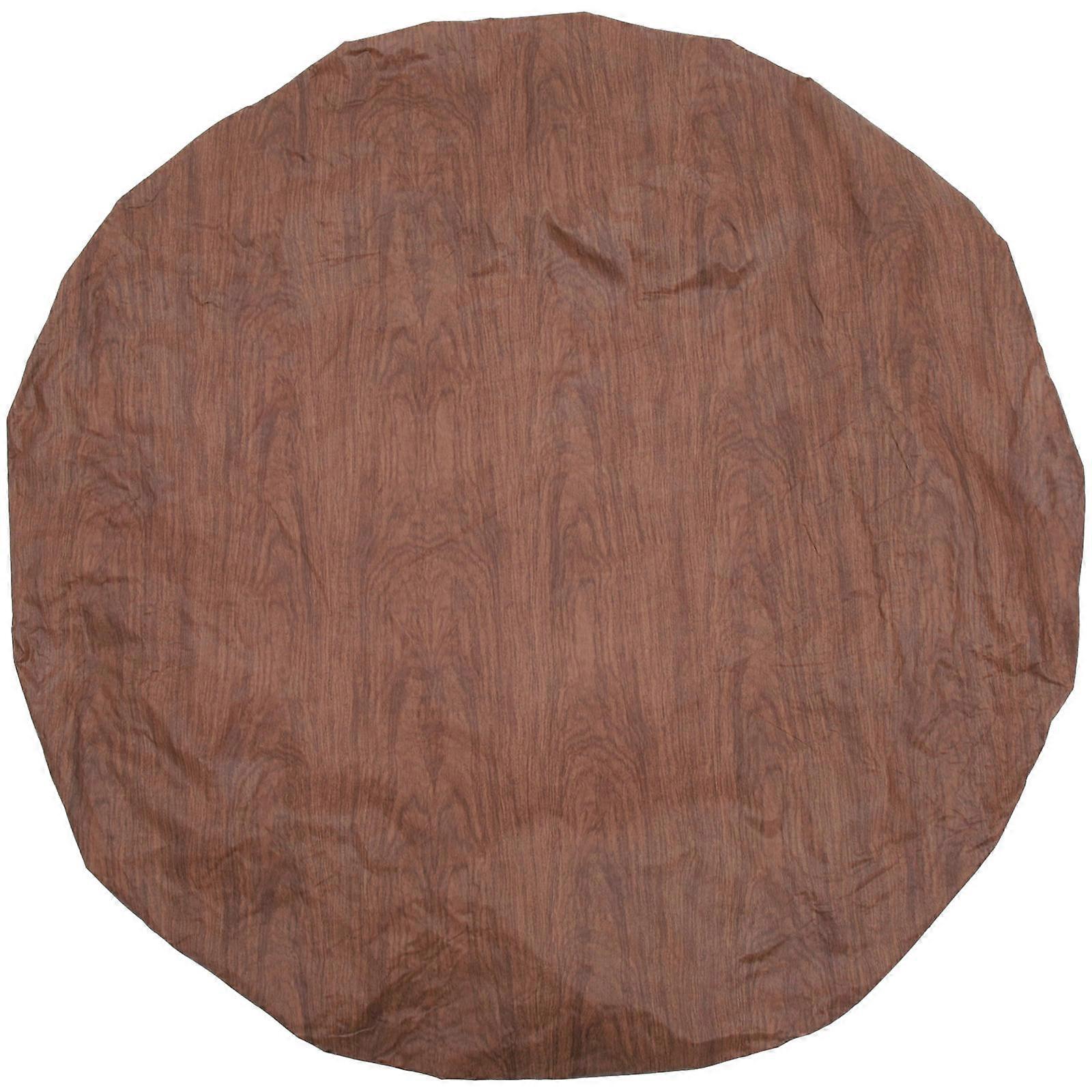 Brown Round Elastic Tablecloth with PVC Material for Home Use Table Cover