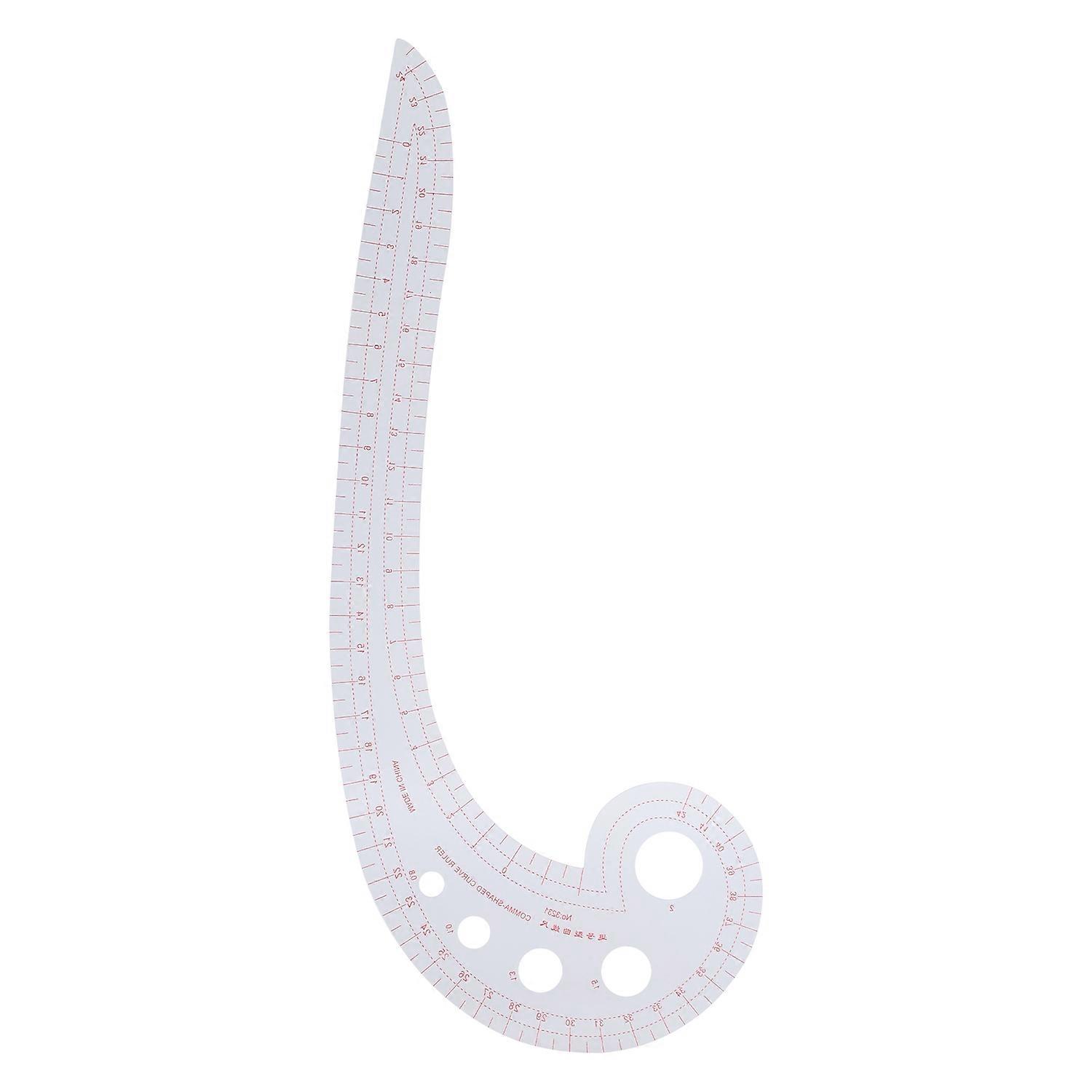 Comma Ruler Multifunctional Grading Ruler 6‑Word Cutting Tool Curved Ruler for Making Clothes