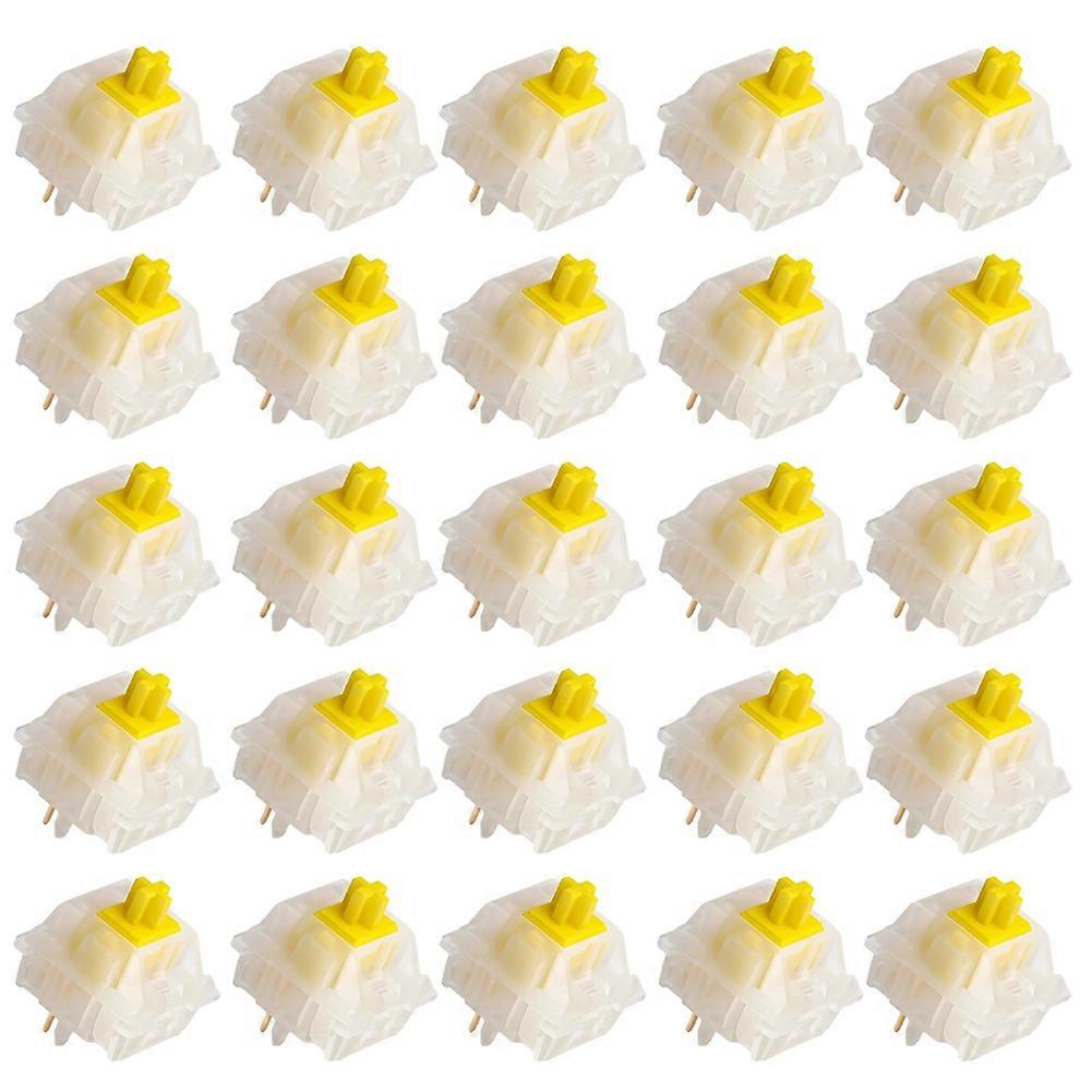 Milky Yellow Pro V2 Pre-Lubed 5-Pin 50gf Linear Switches for MX Mechanical Keyboard Game Keyboard