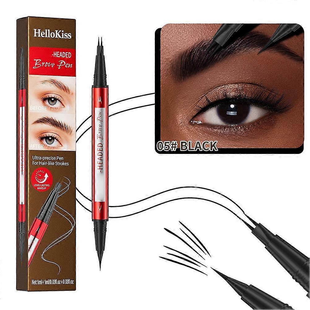 Dual-Ended 2-in-1 Eyebrow Pencil and Eyeliner Waterproof Smudge Proof for Natural Feathery Brows and Precise Eye Makeup Easy to Use for Beginners