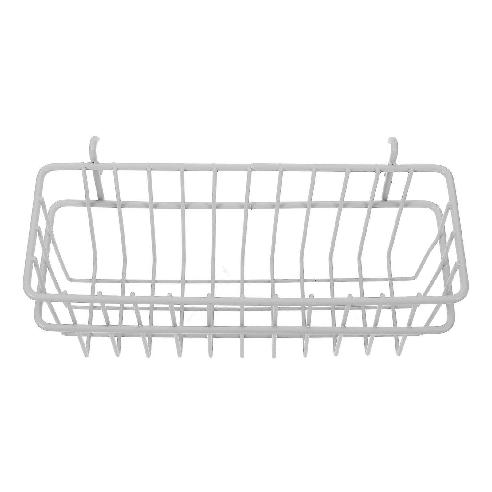 Pegboard Bin Basket for Kitchen Storage White Iron Organizer