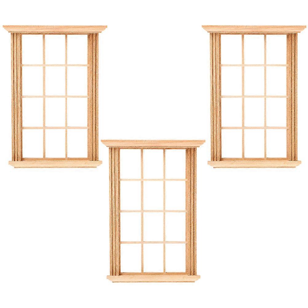 Miniature Window Tiny House Window Frames for Kids Playing 3Pcs Set