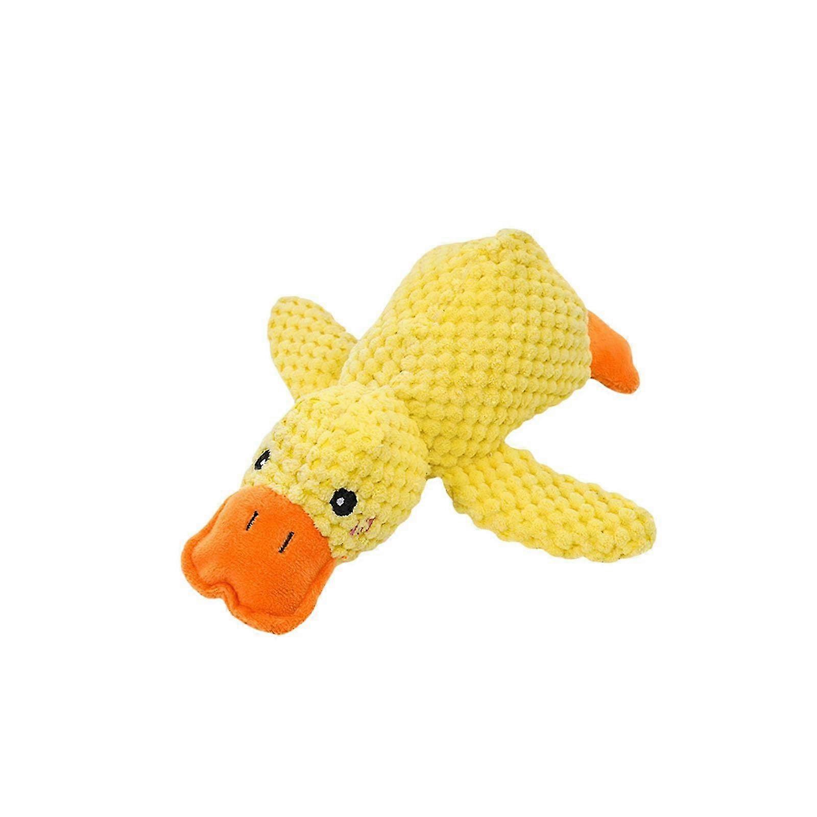 Calming Yellow Duck Plush Chew Toy for Small Dogs, Durable Interactive Indoor Dog Toy