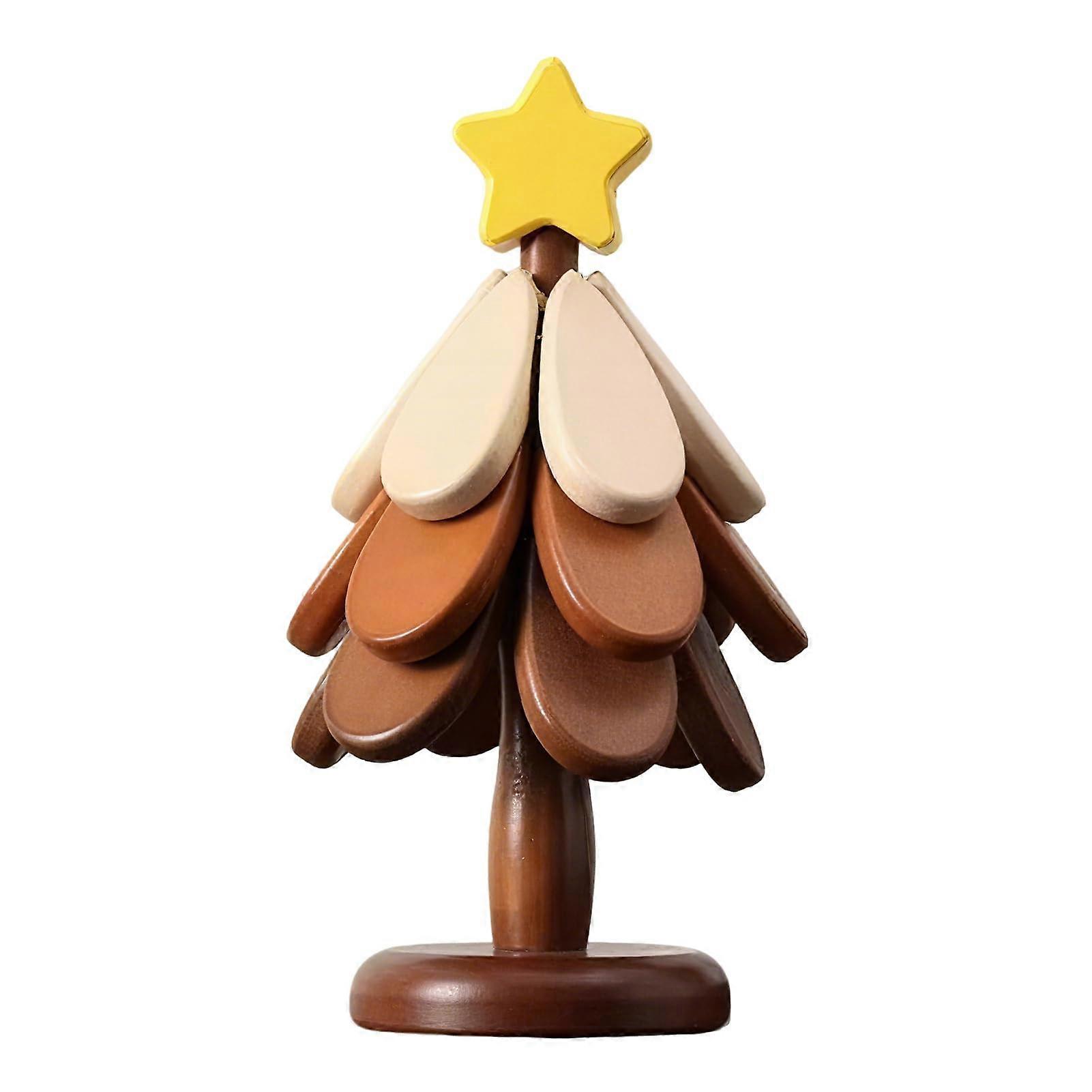 Wooden Trivets and Heat Resistant Coasters Set with Foldable Design, Elegant Christmas Tree Pattern