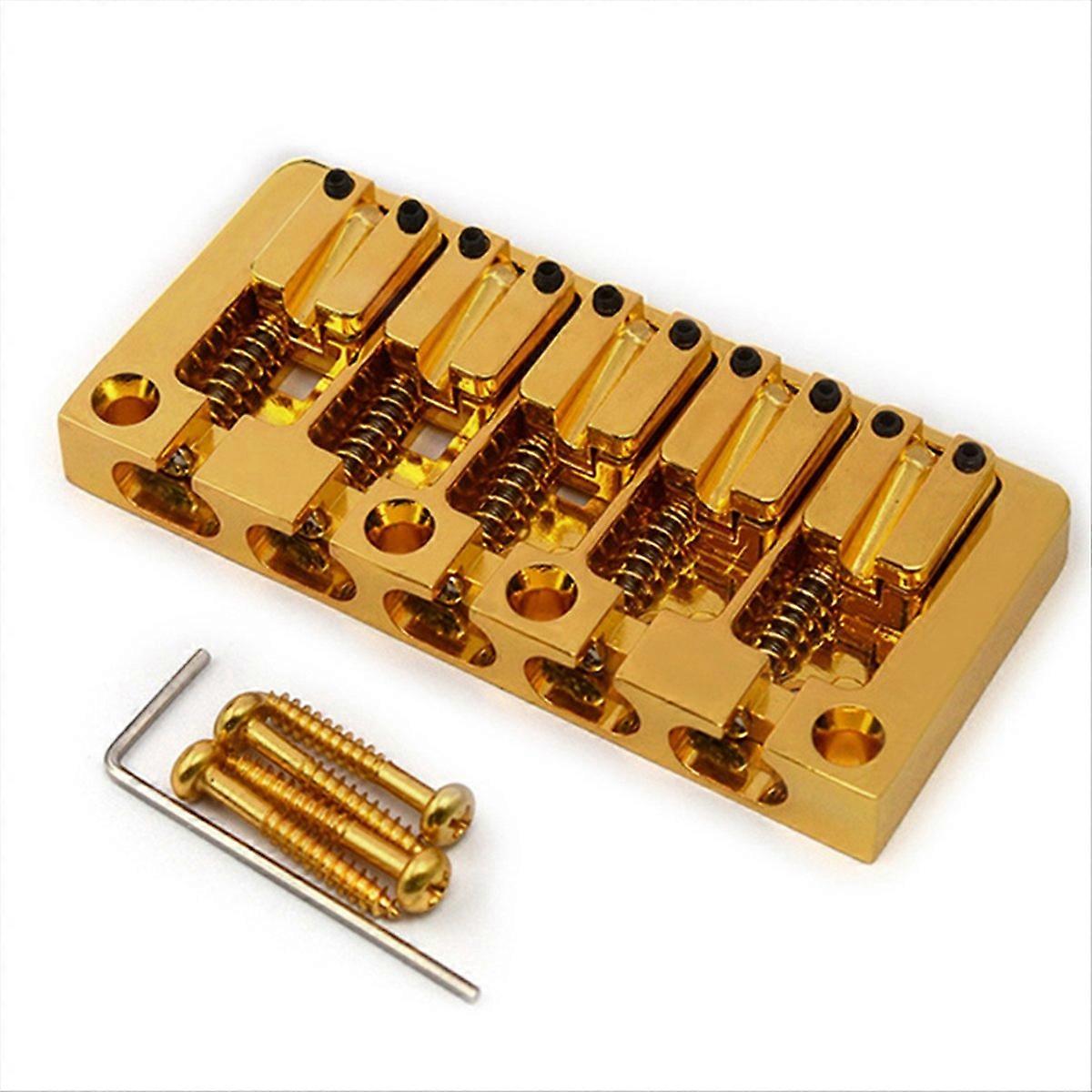 5-String Bass Bridge Body Bottom Through String Spacing Gold