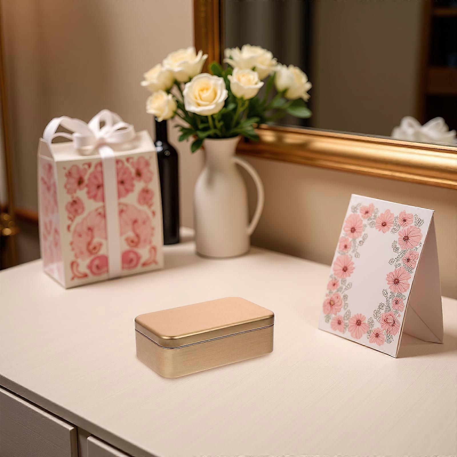 4pcsブリキ缶空のブリキキャンディーギフトラッピングウェディングパーティー好意ボックス