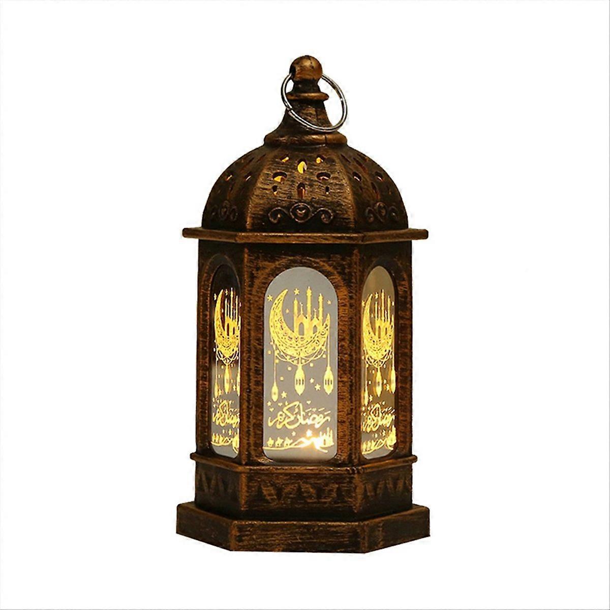 Eid Mubarak Lantern Ornaments Ramadan Lantern Nightlight Lighting,B