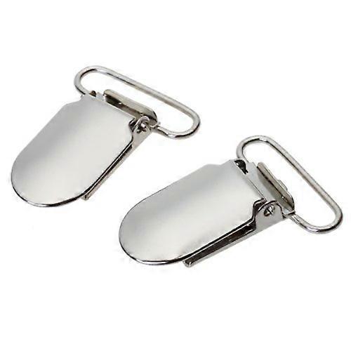 25pcs 1-inch Metal Pacifier Suspender Clips Holders (Silver)